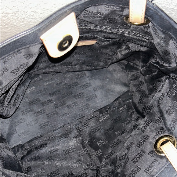 Michael Kors Black and Tan Leather Tote - Picture 10 of 14